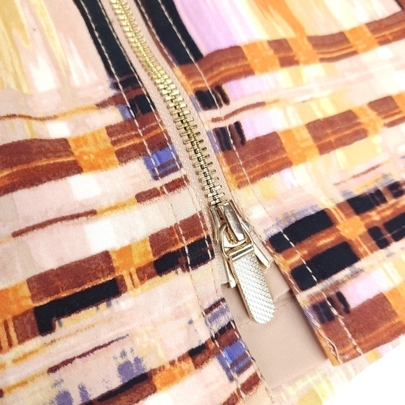 ETCETERA Multicolored Double Gold Front Zipper Skirt Absolutely Gorgeous Sz 4 - Picture 13 of 14